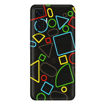 VIVO Z/V/X/T/U/S Series Phone Skins (All Models) - Black Shapes - 3D Embossed Finish (L-131) Vivo X50