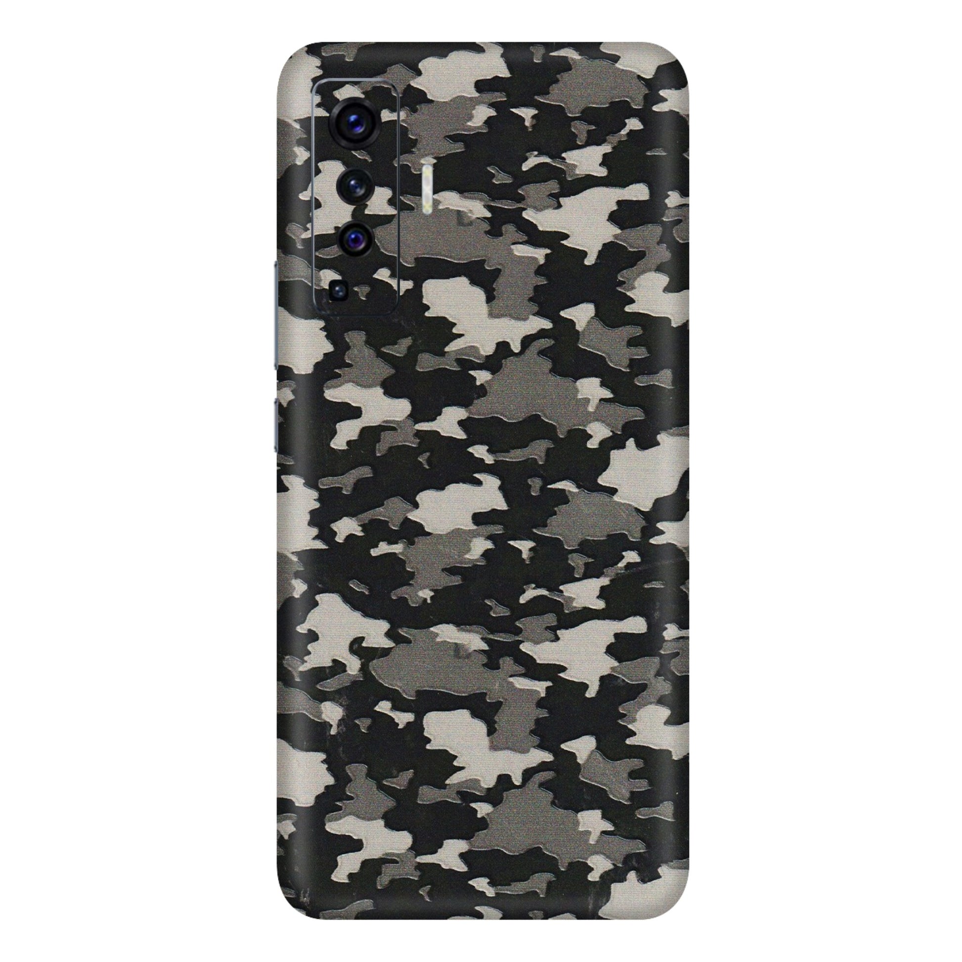 VIVO Z/V/X/T/U/S Series Phone Skins (All Models) - Black/Grey Camoflaunge - 3D Embossed Finish (L-142) Vivo X50