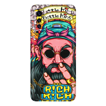 VIVO Z/V/X/T/U/S Series Phone Skins (All Models) - Battle King Dude Face - 3D Embossed Finish (L-178) Vivo X50