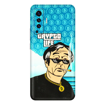VIVO Z/V/X/T/U/S Series Phone Skins (All Models) - Crypto Thug Life - 3D Embossed Finish (L-179) Vivo X50