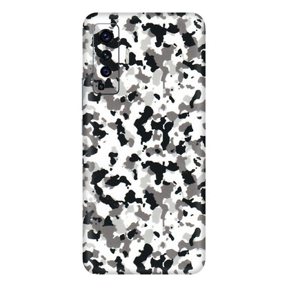 VIVO Z/V/X/T/U/S Series Phone Skins (All Models) - White Black Camouflage - 3D Embossed Finish (L-18) Vivo X50