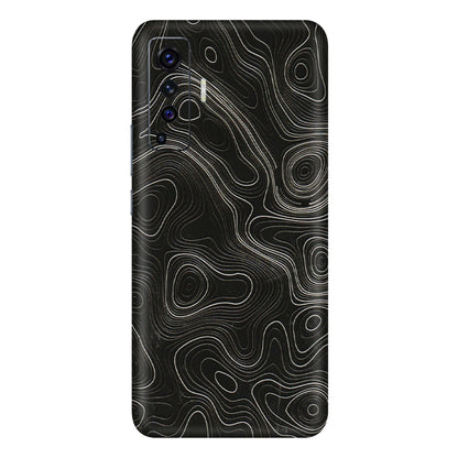 VIVO Z/V/X/T/U/S Series Phone Skins (All Models) - Black Swirl - 3D Embossed Finish (L-196) Vivo X50