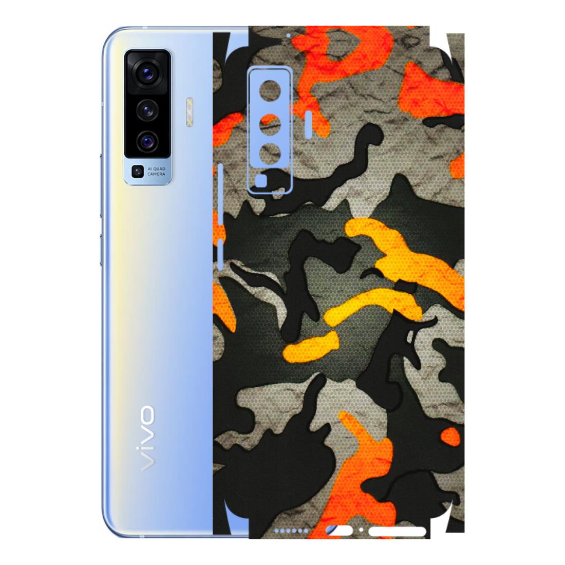 VIVO Z/V/X/T/U/S Series Phone Skins (All Models) - Orange Camouflage - 3D Embossed Finish (L-204) Vivo X50