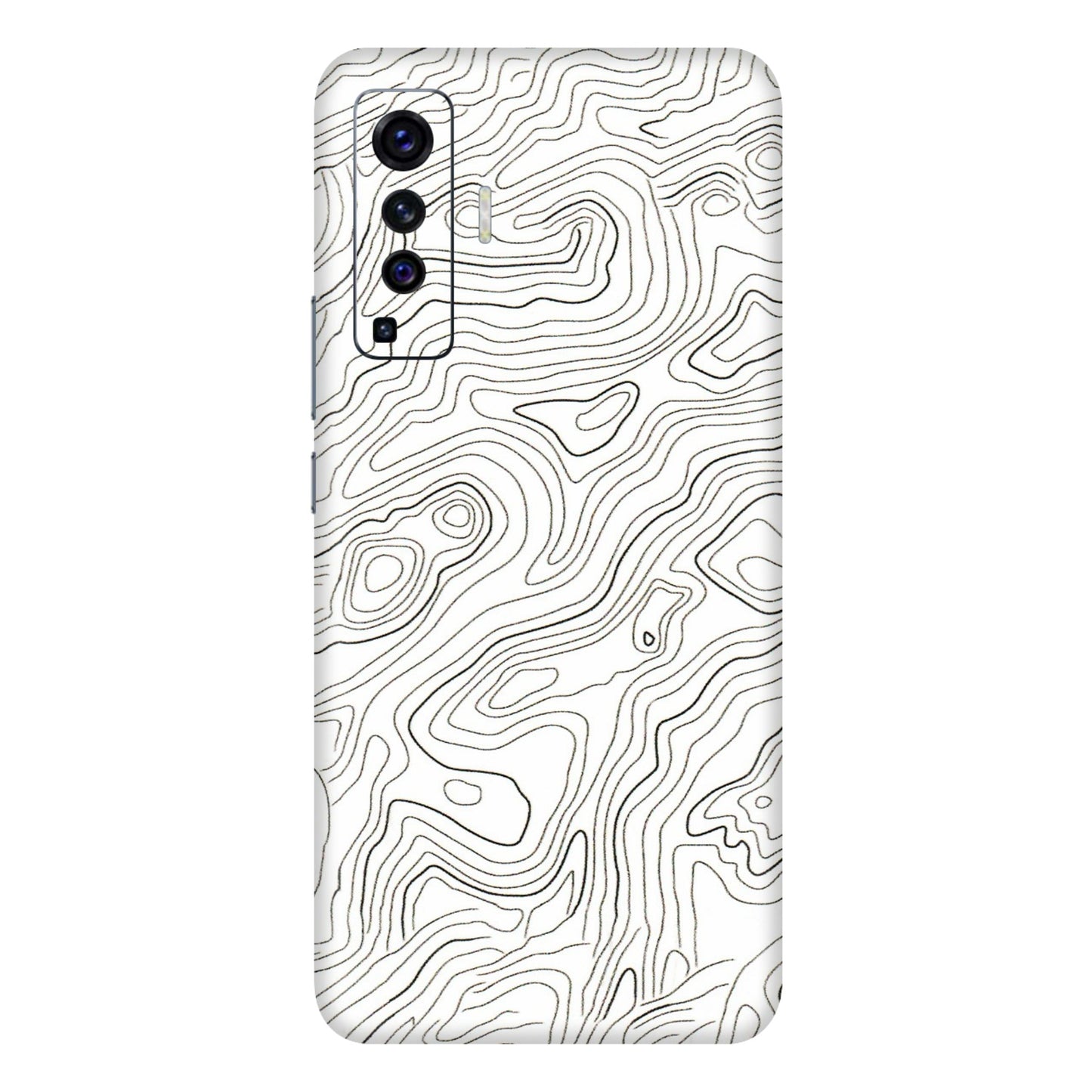 VIVO Z/V/X/T/U/S Series Phone Skins (All Models) - White Black Swirls - 3D Embossed Finish (L-219) Vivo X50