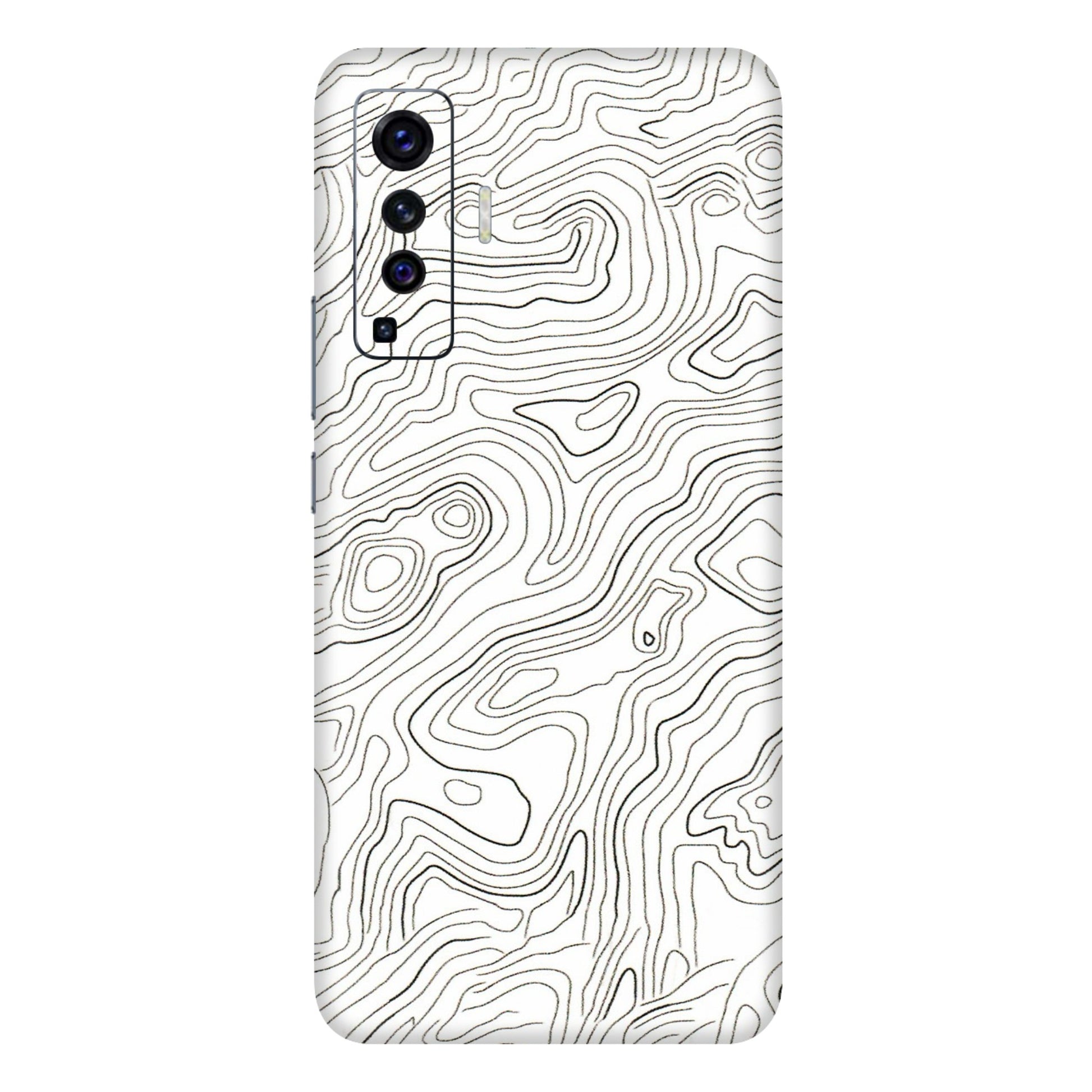 VIVO Z/V/X/T/U/S Series Phone Skins (All Models) - White Black Swirls - 3D Embossed Finish (L-219) Vivo X50