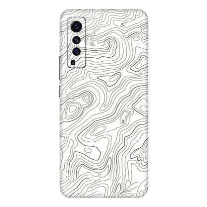 VIVO Z/V/X/T/U/S Series Phone Skins (All Models) - White Black Swirls - 3D Embossed Finish (L-219) Vivo X50