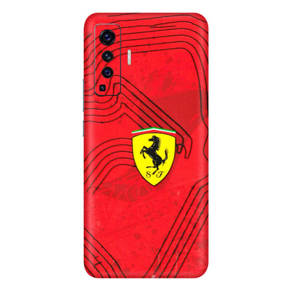 VIVO Z/V/X/T/U/S Series Phone Skins (All Models) - Red Ferrari Logo Stylish - 3D Embossed Finish (L-238) Vivo X50