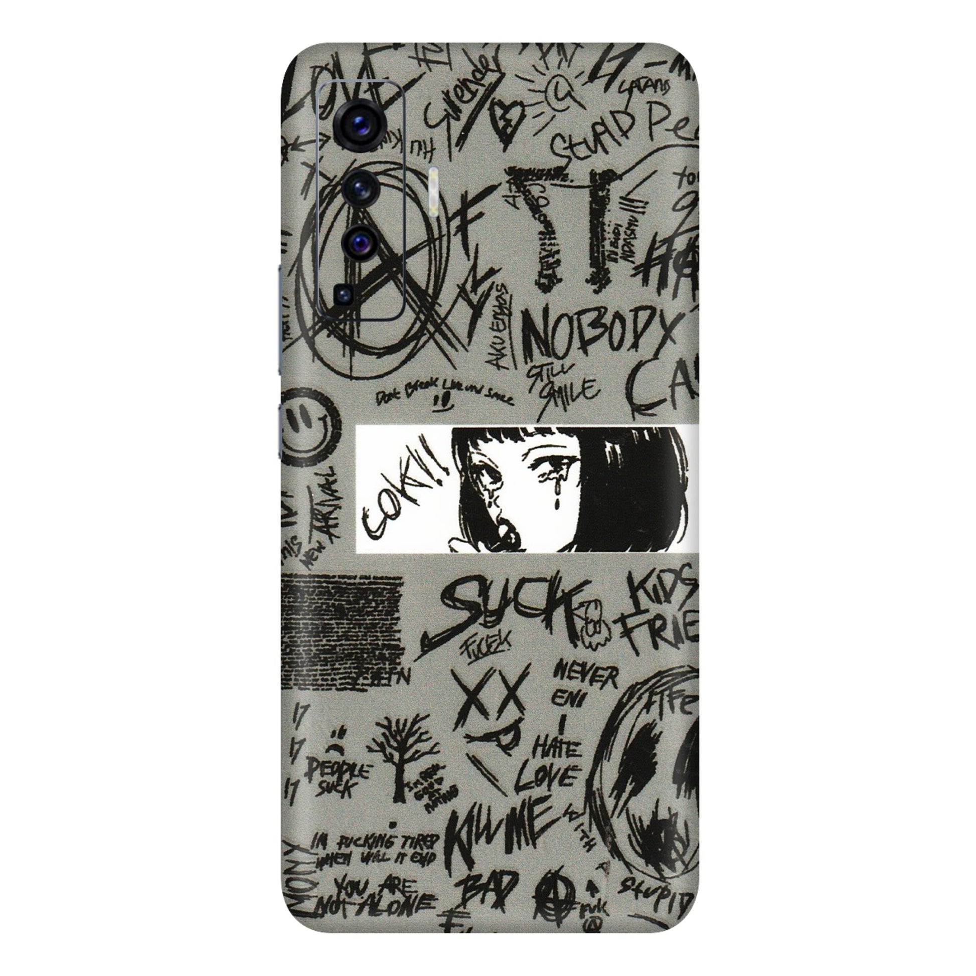 VIVO Z/V/X/T/U/S Series Phone Skins (All Models) - Never Have Love Anime - 3D Embossed Finish (L-260) Vivo X50