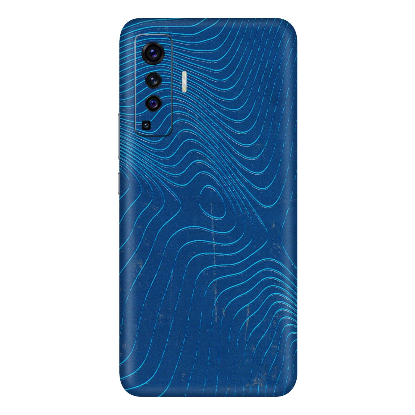 VIVO Z/V/X/T/U/S Series Phone Skins (All Models) - Abstract Blue Line Map - 3D Embossed Finish (L-272) Vivo X50