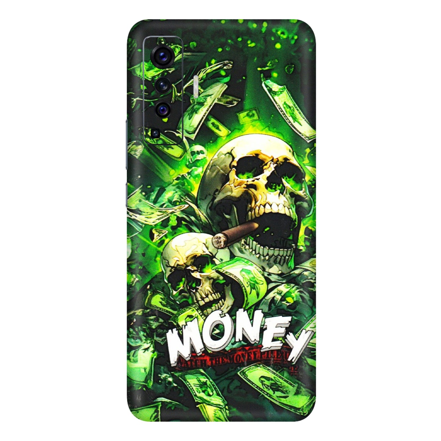 VIVO Z/V/X/T/U/S Series Phone Skins (All Models) - Skull Money - 3D Embossed Finish (L-303) Vivo X50