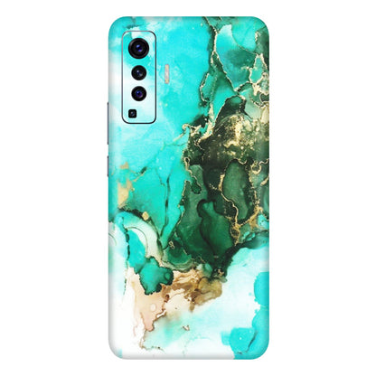 VIVO Z/V/X/T/U/S Series Phone Skins (All Models) - The Blue Gold Marble - Matte Finish (M-124) Vivo X50