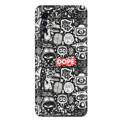 VIVO Z/V/X/T/U/S Series Phone Skins (All Models) - Dope Stay Classy Black Doodles - Matte Finish (M-126) Vivo X50