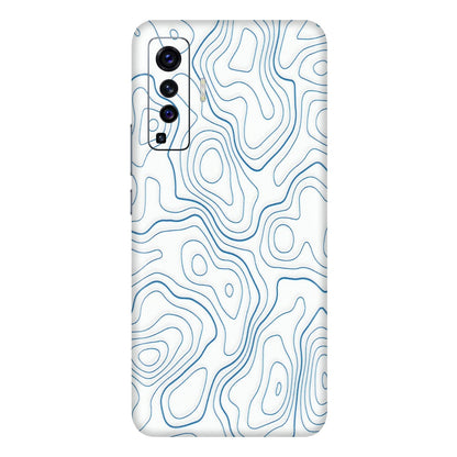 VIVO Z/V/X/T/U/S Series Phone Skins (All Models) - Blue And White Swirls - Matte Finish (M-139) Vivo X50