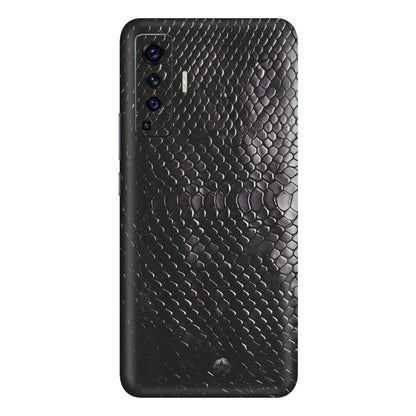 VIVO Z/V/X/T/U/S Series Phone Skins (All Models) - Black Snack Leather - Matte Finish (M-147) Vivo X50