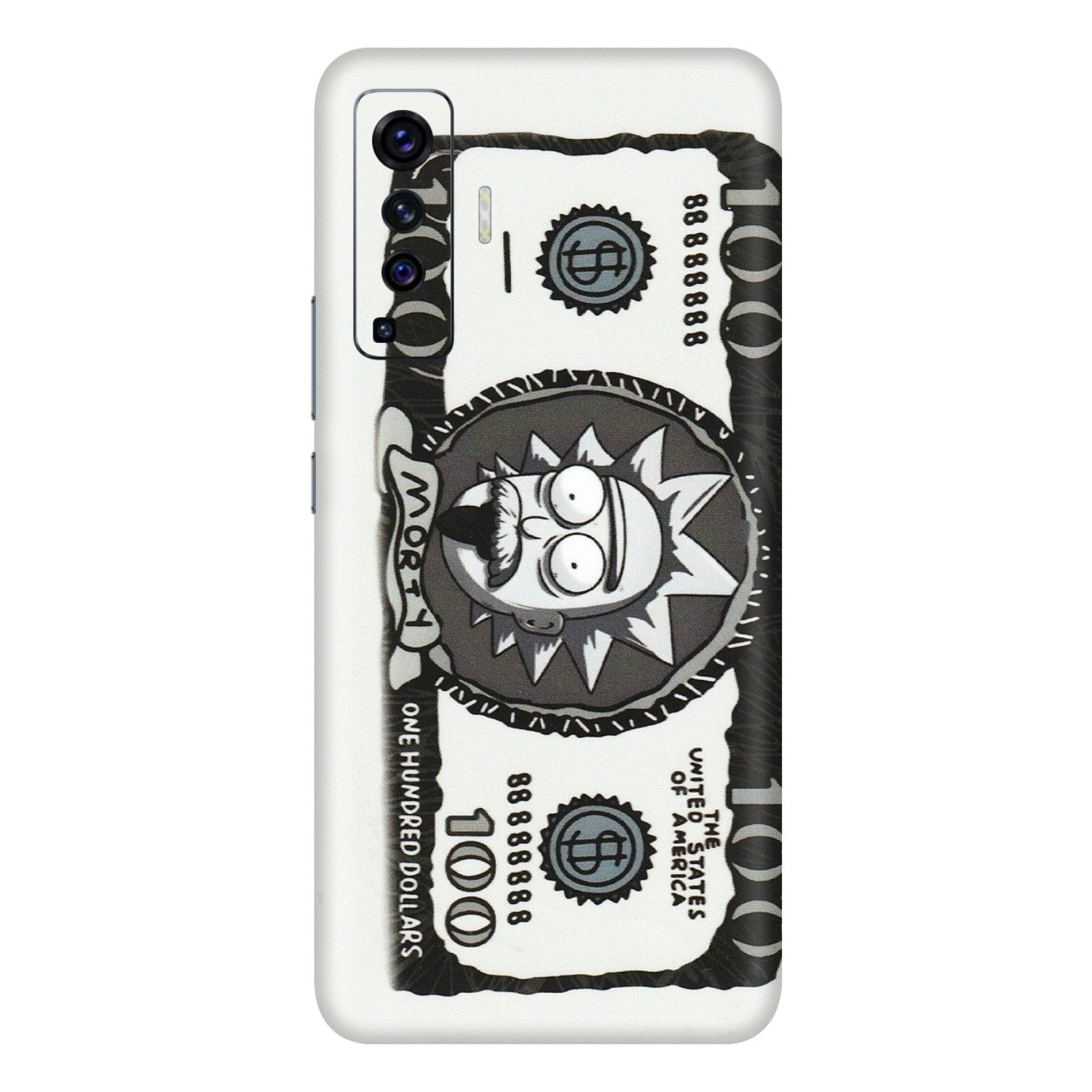 VIVO Z/V/X/T/U/S Series Phone Skins (All Models) - Rick And Morty Hundred Dollar Anime - Matte Finish (M-161) Vivo X50