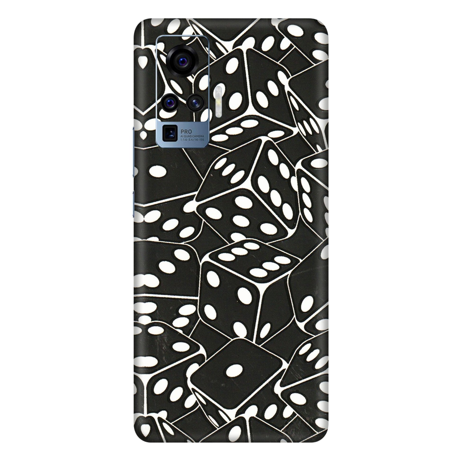 VIVO Z/V/X/T/U/S Series Phone Skins (All Models) - Big Black Dices - 3D Embossed Finish (L-106) Vivo X50 Pro