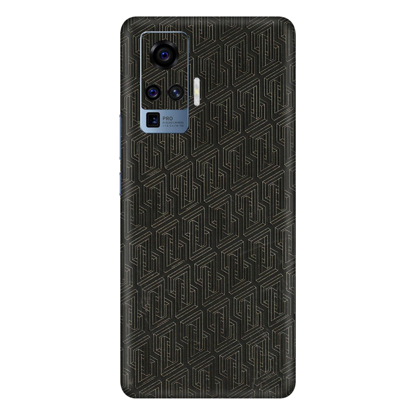 VIVO Z/V/X/T/U/S Series Phone Skins (All Models) - Black Abstract Pattern - 3D Embossed Finish (L-117) Vivo X50 Pro