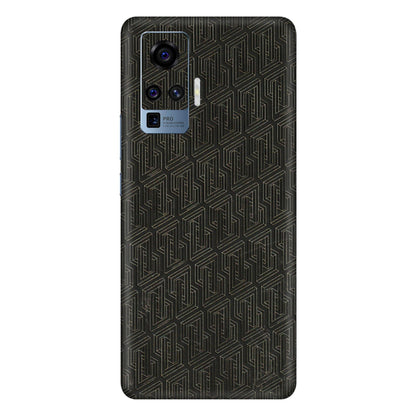 VIVO Z/V/X/T/U/S Series Phone Skins (All Models) - Black Abstract Pattern - 3D Embossed Finish (L-117) Vivo X50 Pro