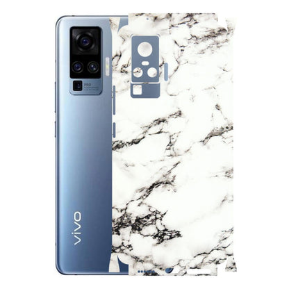 VIVO Z/V/X/T/U/S Series Phone Skins (All Models) - Black and White Marble Texture - 3D Embossed Finish (L-124) Vivo X50 Pro