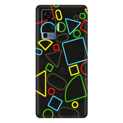 VIVO Z/V/X/T/U/S Series Phone Skins (All Models) - Black Shapes - 3D Embossed Finish (L-131) Vivo X50 Pro