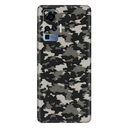 VIVO Z/V/X/T/U/S Series Phone Skins (All Models) - Black/Grey Camoflaunge - 3D Embossed Finish (L-142) Vivo X50 Pro