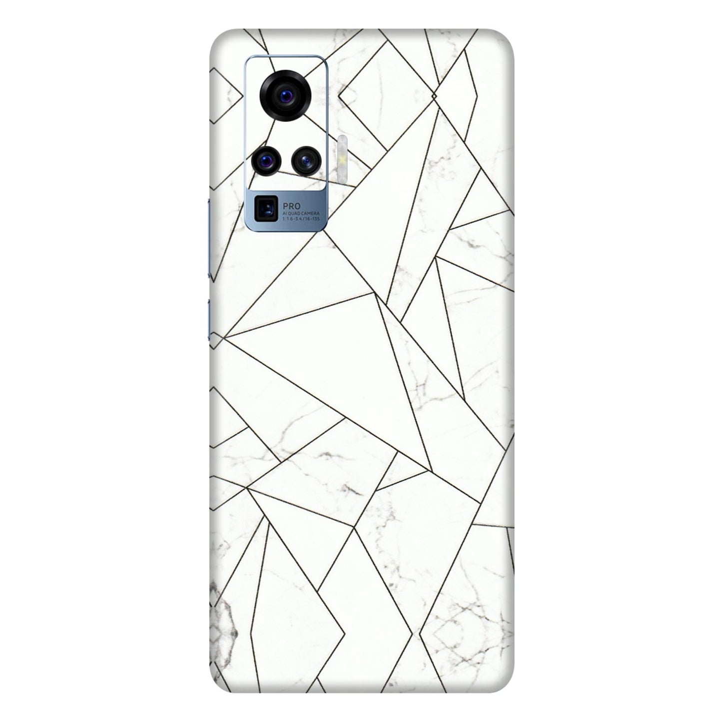 VIVO Z/V/X/T/U/S Series Phone Skins (All Models) - Luxury White Marble Effect - 3D Embossed Finish (L-168) Vivo X50 Pro
