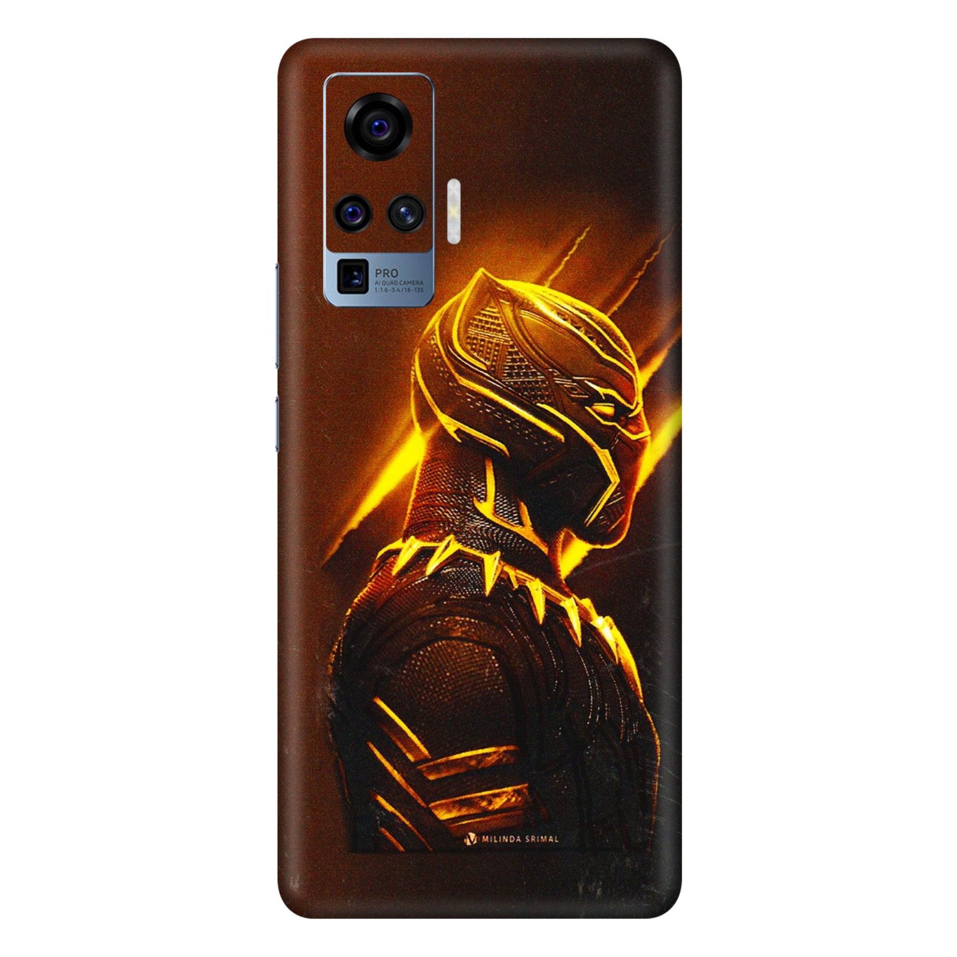 VIVO Z/V/X/T/U/S Series Phone Skins (All Models) - Gold Black Panther - 3D Embossed Finish (L-181) Vivo X50 Pro