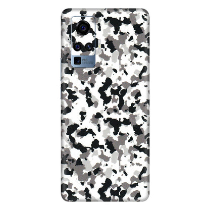 VIVO Z/V/X/T/U/S Series Phone Skins (All Models) - White Black Camouflage - 3D Embossed Finish (L-18) Vivo X50 Pro