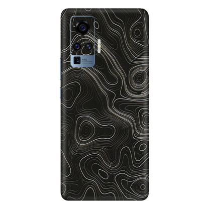 VIVO Z/V/X/T/U/S Series Phone Skins (All Models) - Black Swirl - 3D Embossed Finish (L-196) Vivo X50 Pro