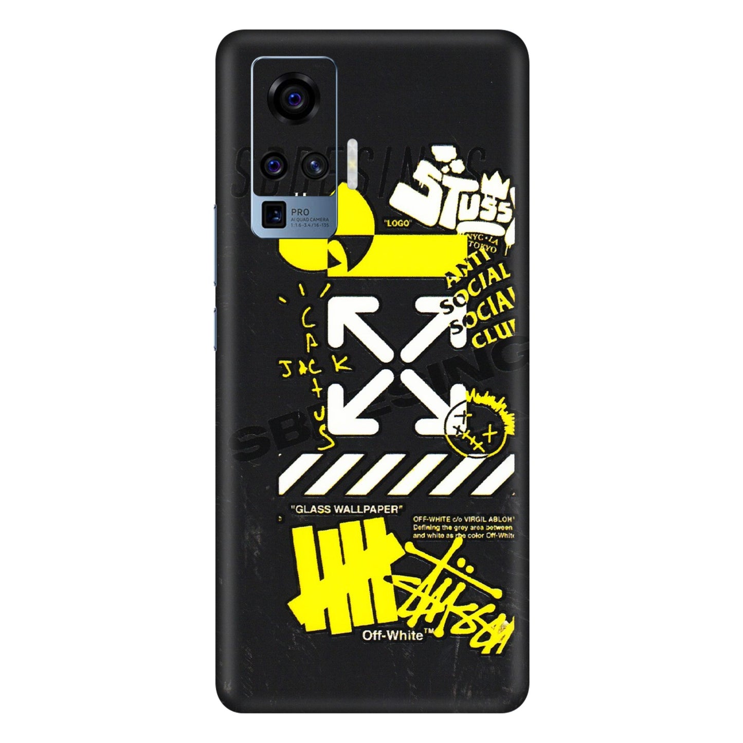 VIVO Z/V/X/T/U/S Series Phone Skins (All Models) - Anti Social Graffiti - 3D Embossed Finish (L-198) Vivo X50 Pro