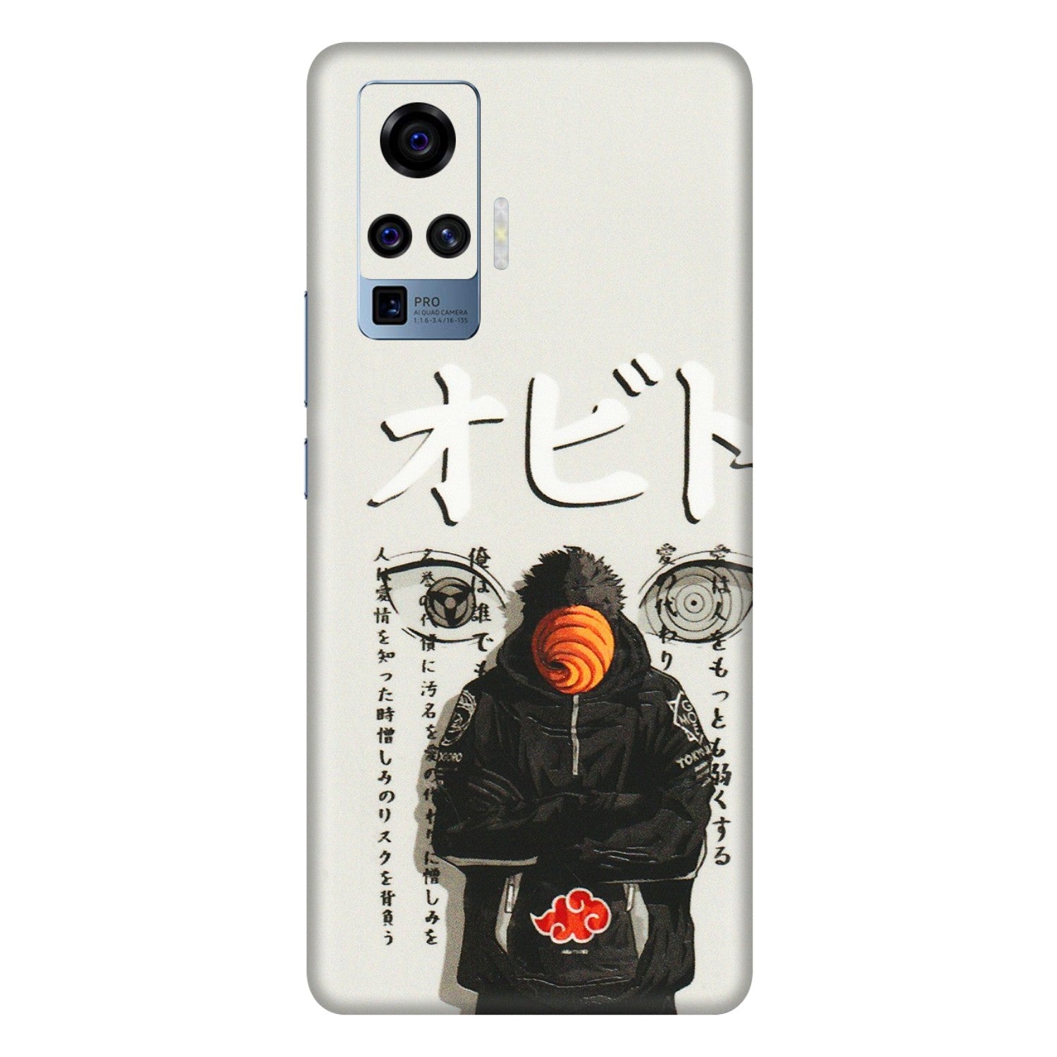 VIVO Z/V/X/T/U/S Series Phone Skins (All Models) - Obito Anime Eye - 3D Embossed Finish (L-19) Vivo X50 Pro