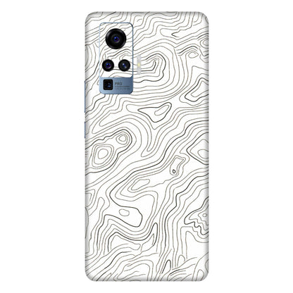 VIVO Z/V/X/T/U/S Series Phone Skins (All Models) - White Black Swirls - 3D Embossed Finish (L-219) Vivo X50 Pro