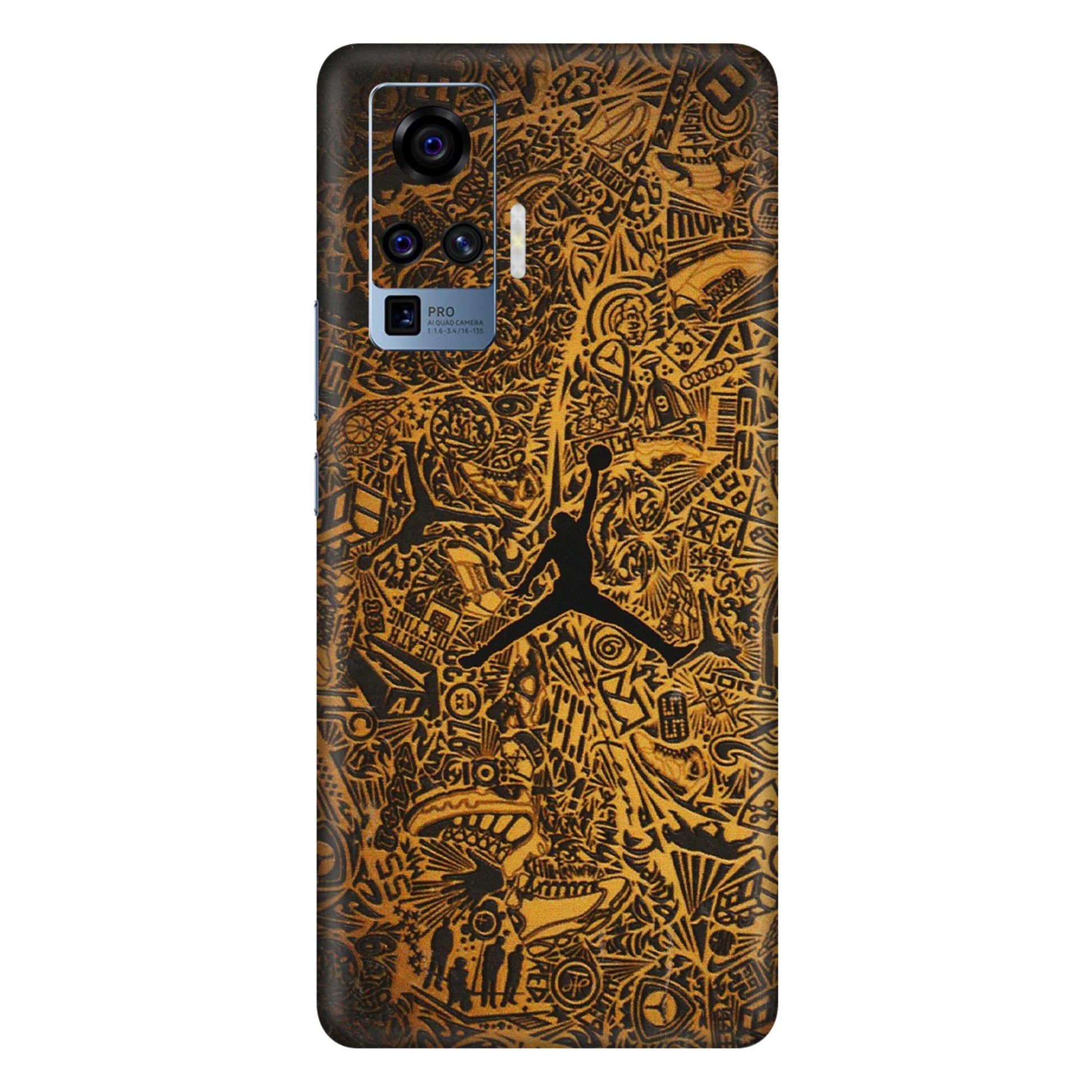 VIVO Z/V/X/T/U/S Series Phone Skins (All Models) - Premium Gold Basketball Player - 3D Embossed Finish (L-236) Vivo X50 Pro