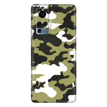 VIVO Z/V/X/T/U/S Series Phone Skins (All Models) - Camouflages White And Green - 3D Embossed Finish (L-243) Vivo X50 Pro