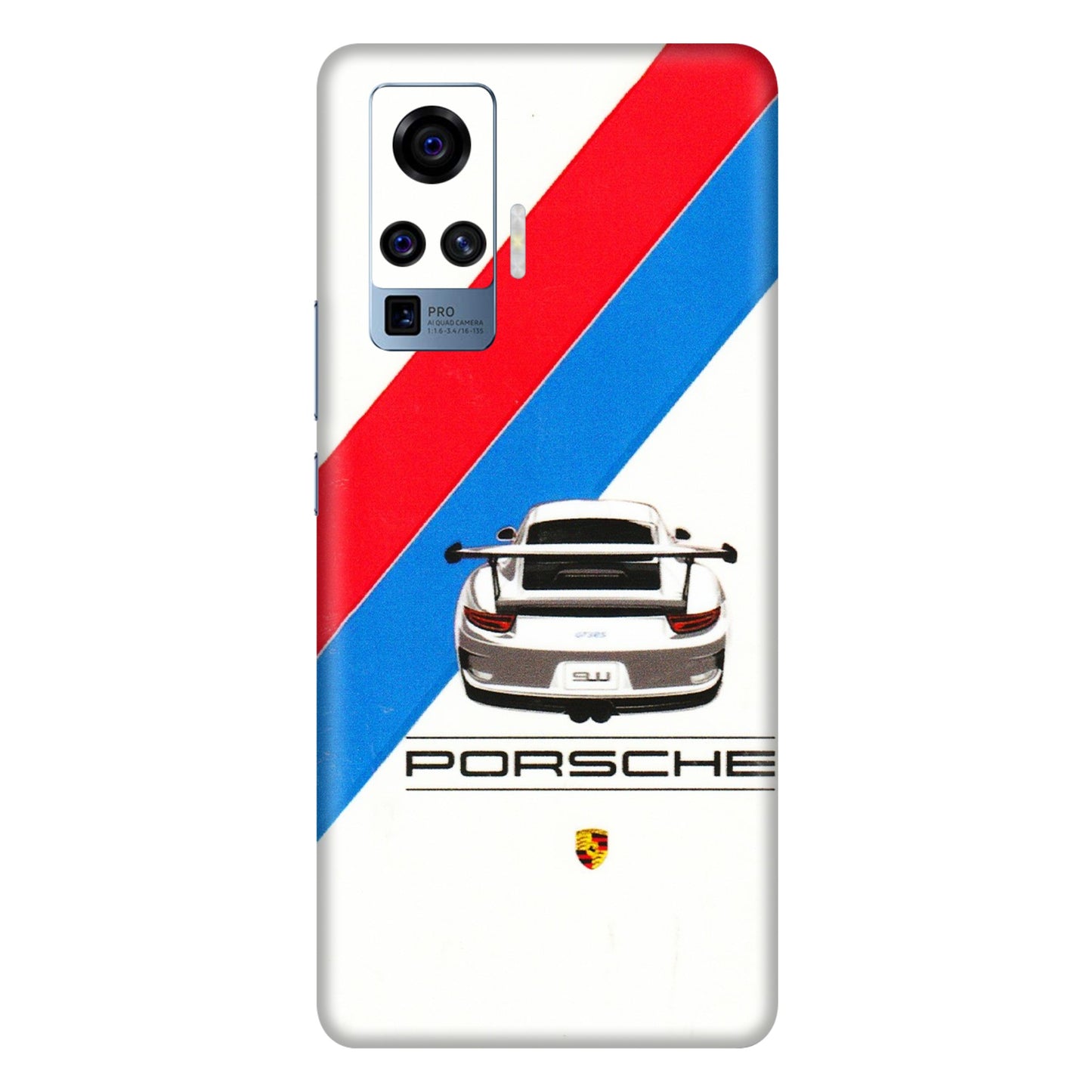 VIVO Z/V/X/T/U/S Series Phone Skins (All Models) - Porche Car Sober Logo - 3D Embossed Finish (L-248) Vivo X50 Pro