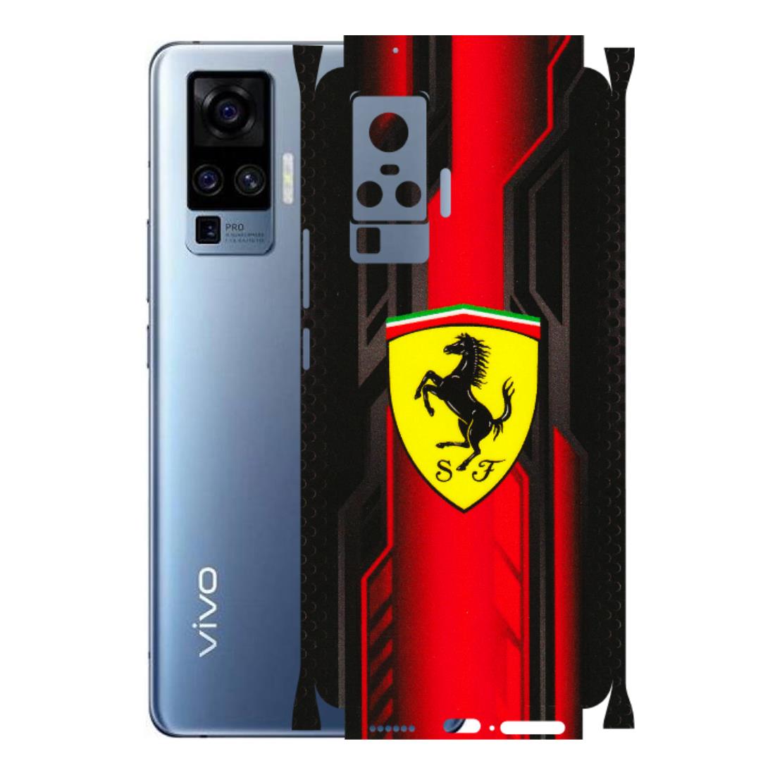 VIVO Z/V/X/T/U/S Series Phone Skins (All Models) - Black Ferrari Logo - 3D Embossed Finish (L-253) Vivo X50 Pro