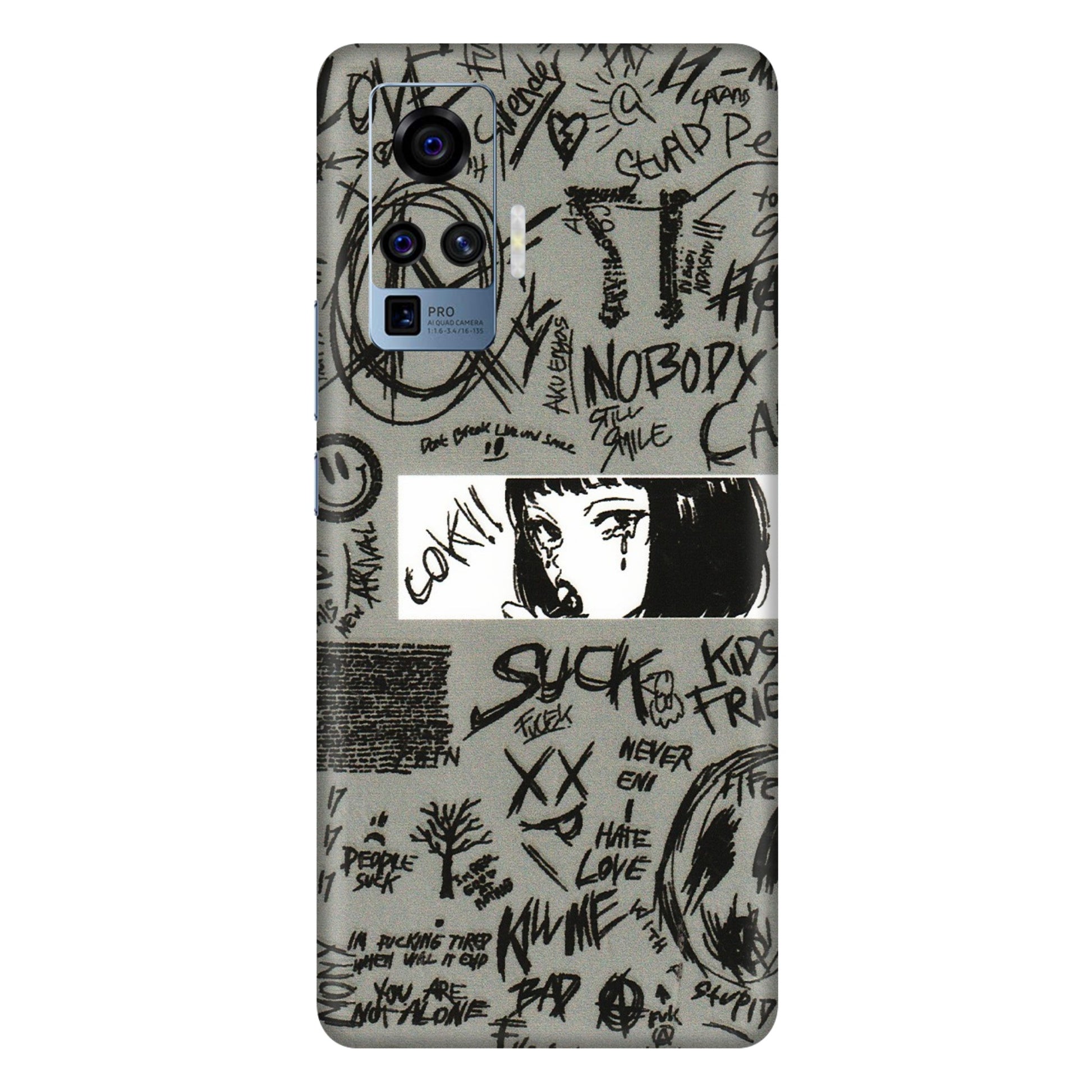 VIVO Z/V/X/T/U/S Series Phone Skins (All Models) - Never Have Love Anime - 3D Embossed Finish (L-260) Vivo X50 Pro