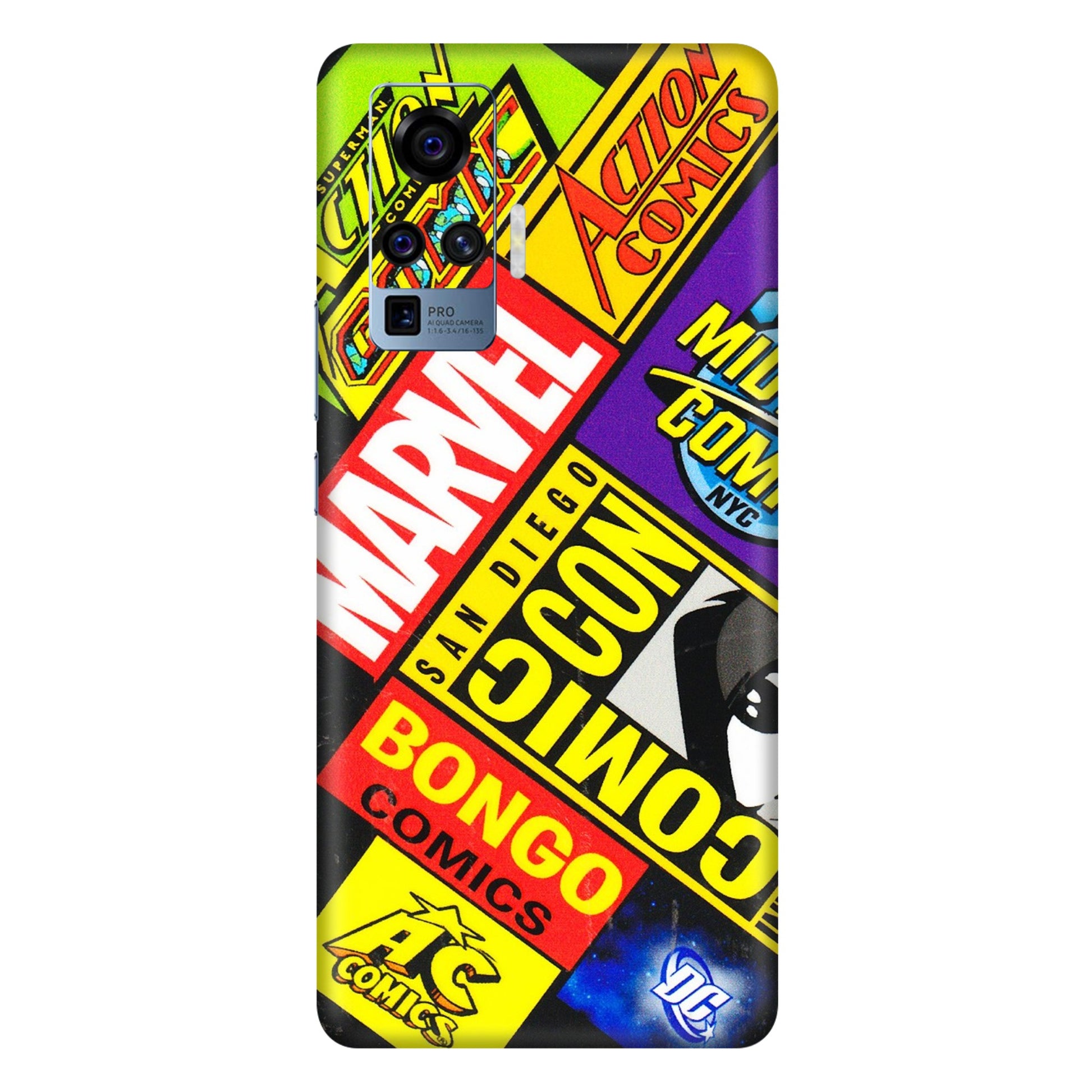 VIVO Z/V/X/T/U/S Series Phone Skins (All Models) - Bongo Comic Con - 3D Embossed Finish (L-325) Vivo X50 Pro