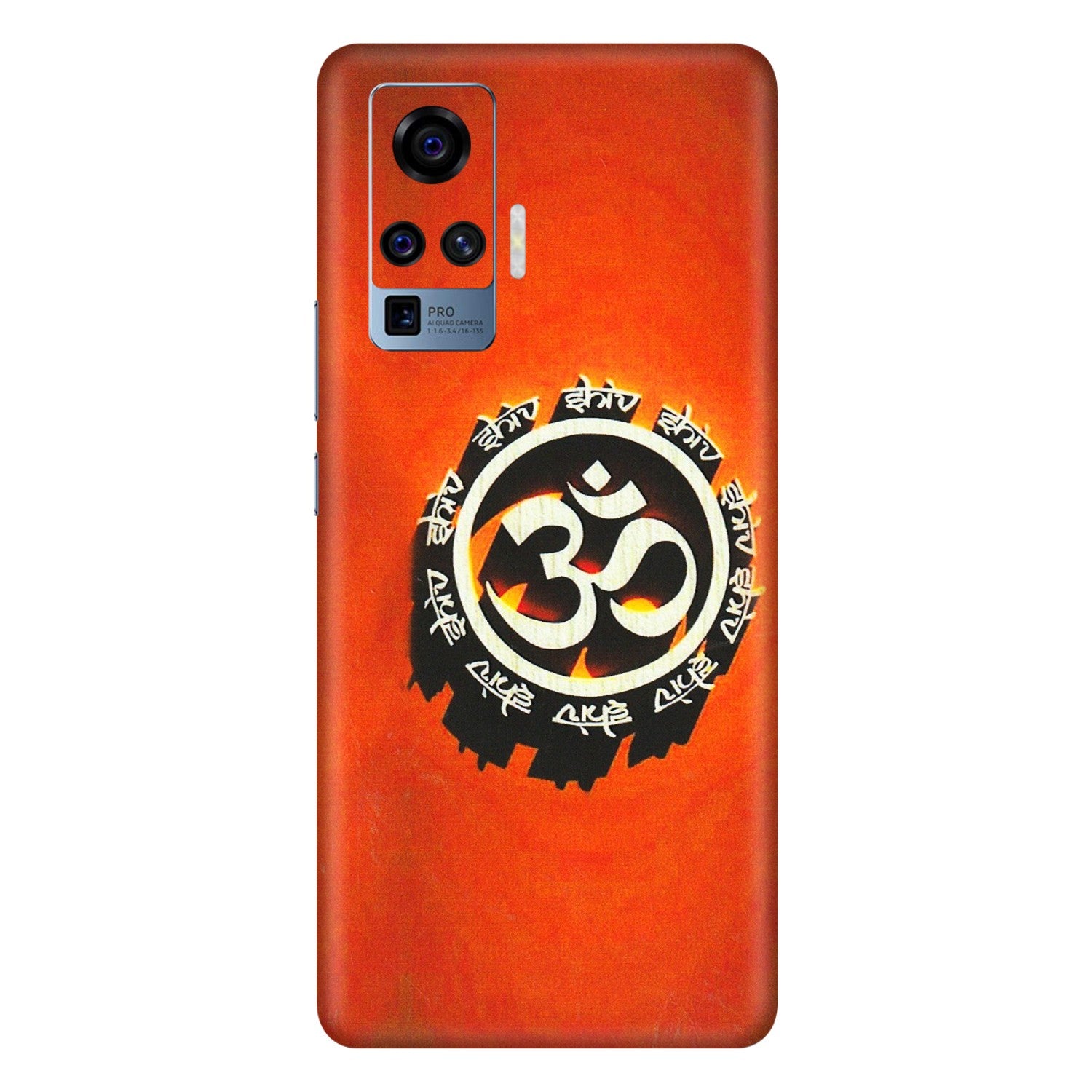VIVO Z/V/X/T/U/S Series Phone Skins (All Models) - Aum Shiv Orange - 3D Embossed Finish (L-32) Vivo X50 Pro