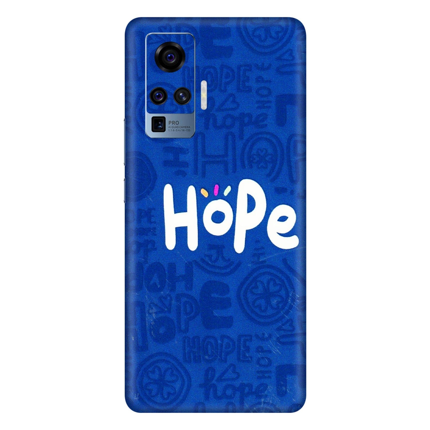 VIVO Z/V/X/T/U/S Series Phone Skins (All Models) - Hope Doodles Blue - 3D Embossed Finish (L-43) Vivo X50 Pro