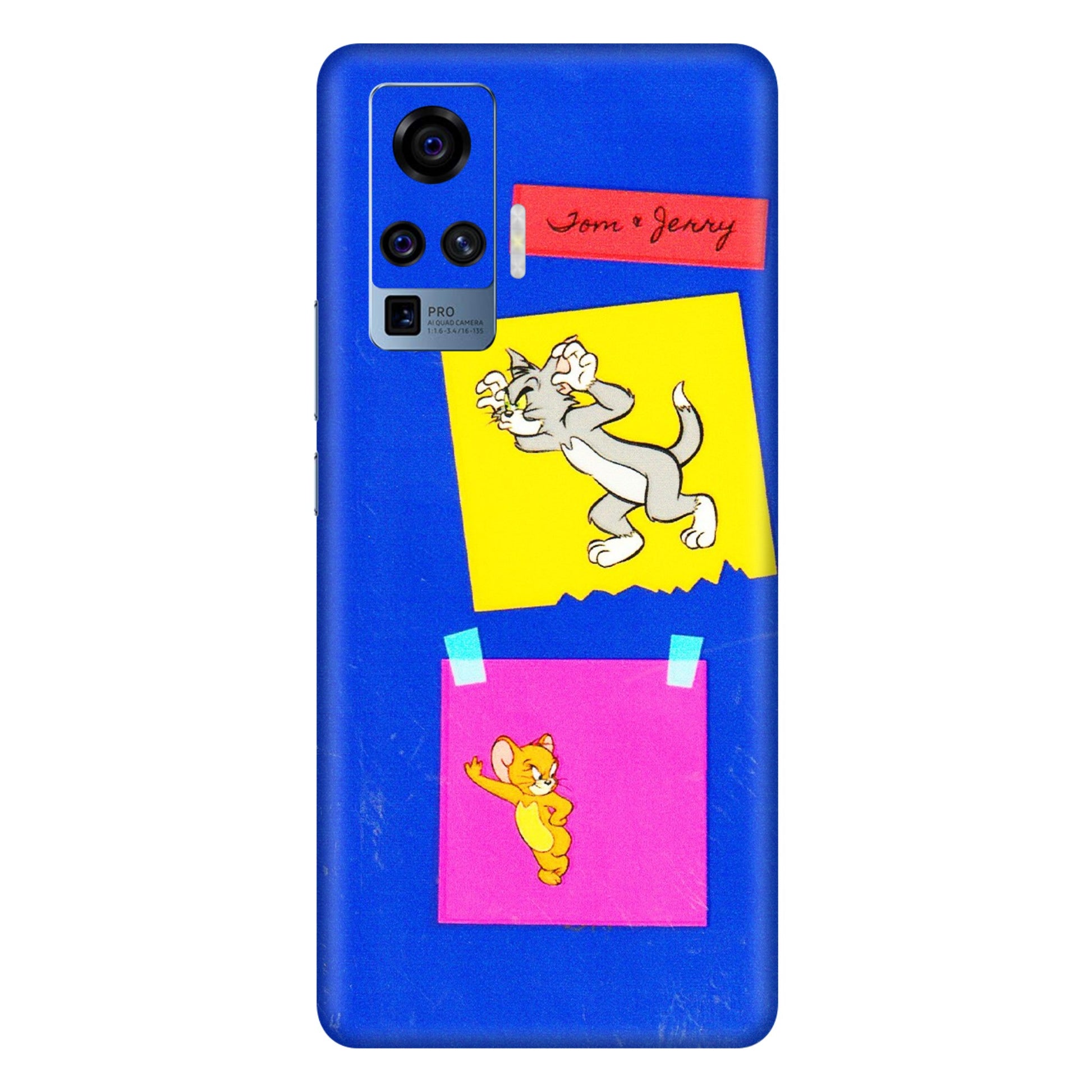 VIVO Z/V/X/T/U/S Series Phone Skins (All Models) - Tom N Jerry Sticky Notes - 3D Embossed Finish (L-88) Vivo X50 Pro