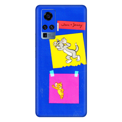 VIVO Z/V/X/T/U/S Series Phone Skins (All Models) - Tom N Jerry Sticky Notes - 3D Embossed Finish (L-88) Vivo X50 Pro