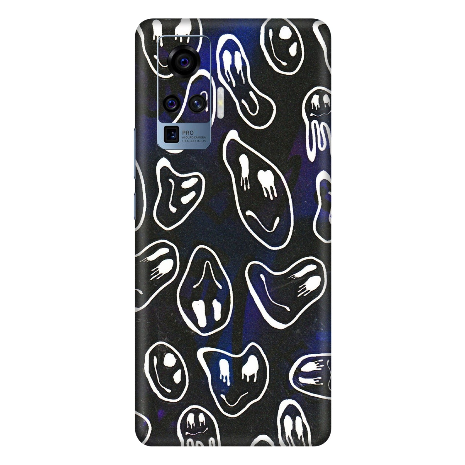 VIVO Z/V/X/T/U/S Series Phone Skins (All Models) - Distorted Smileys - 3D Embossed Finish (L-92) Vivo X50 Pro