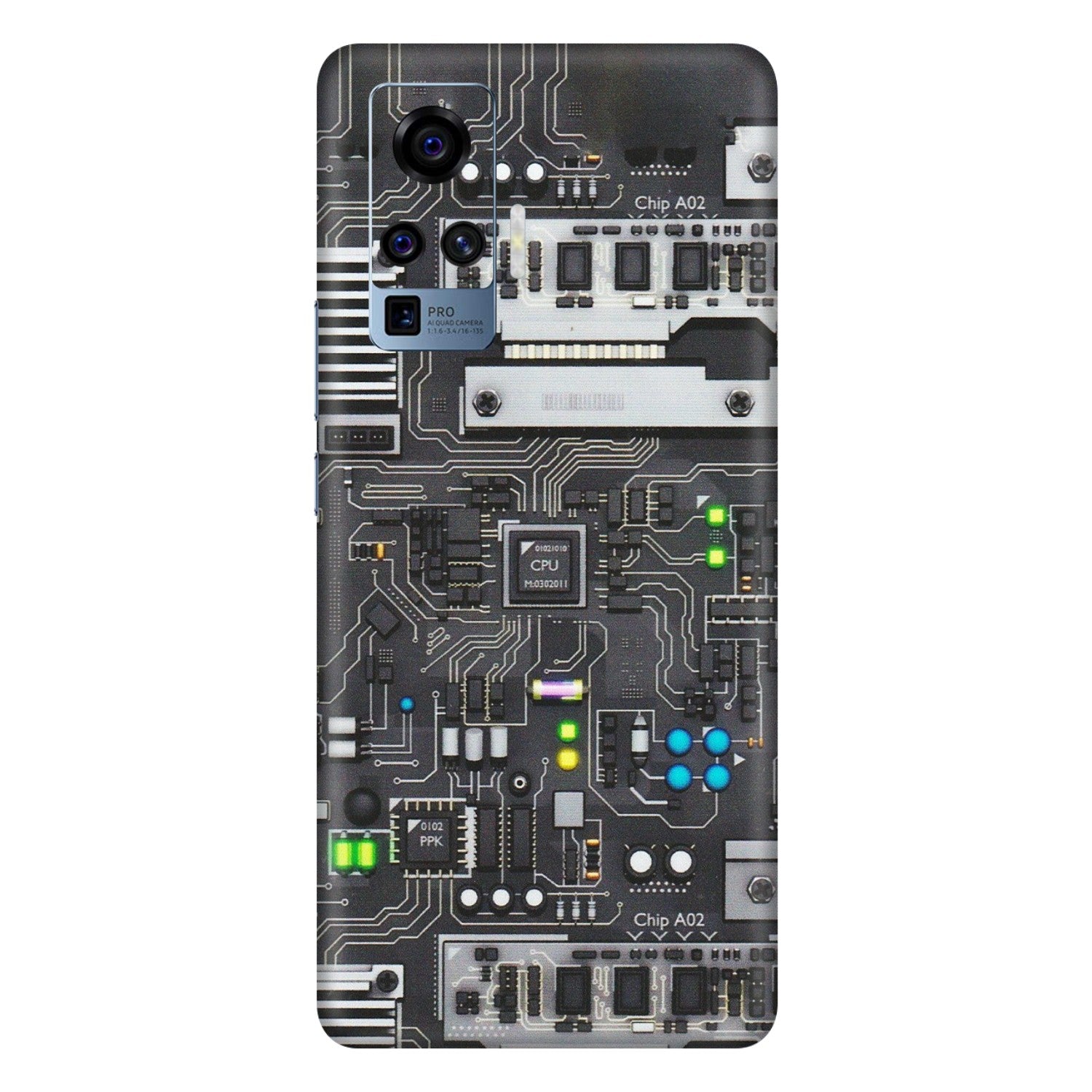 VIVO Z/V/X/T/U/S Series Phone Skins (All Models) - Motherboard Internals - Matte Finish (M-135) Vivo X50 Pro
