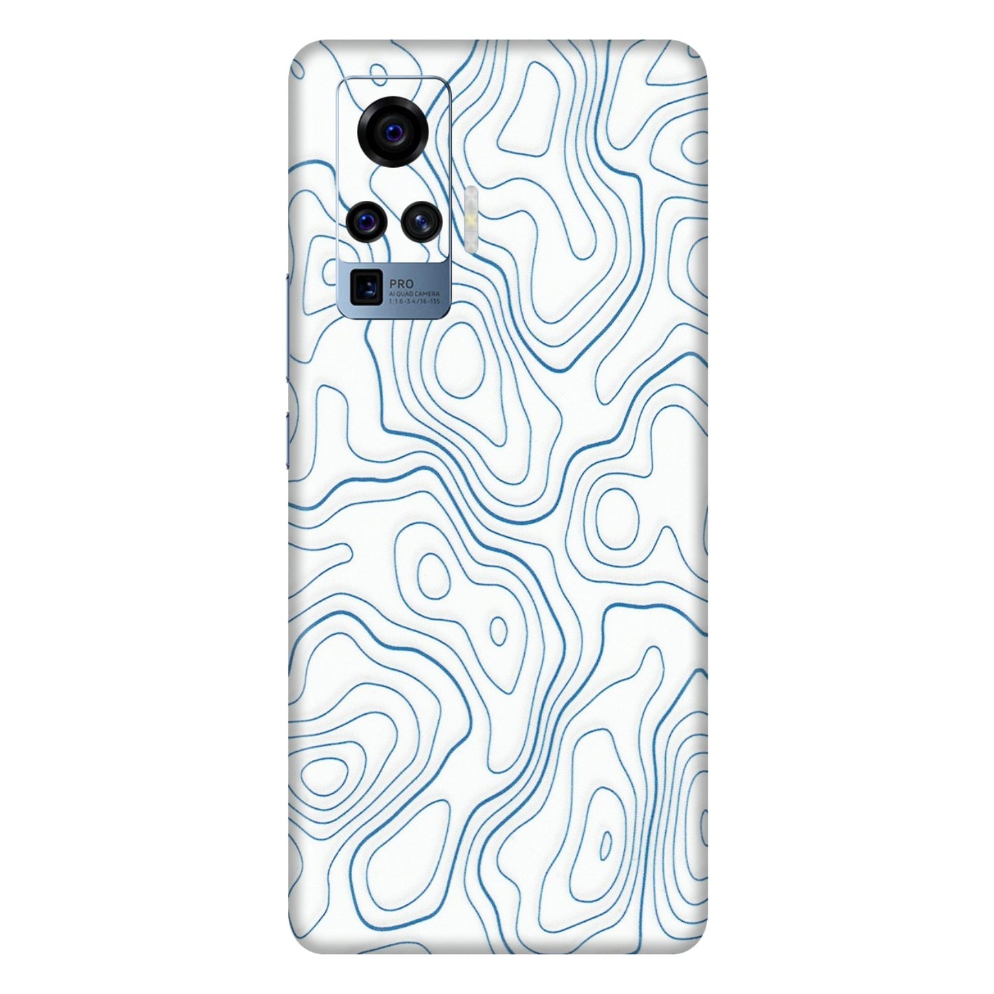 VIVO Z/V/X/T/U/S Series Phone Skins (All Models) - Blue And White Swirls - Matte Finish (M-139) Vivo X50 Pro
