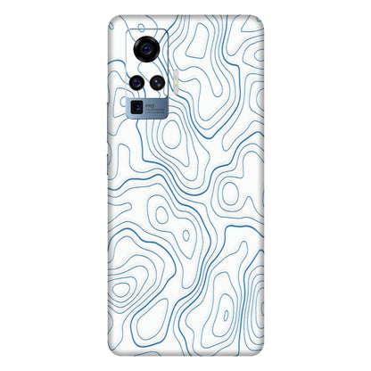 VIVO Z/V/X/T/U/S Series Phone Skins (All Models) - Blue And White Swirls - Matte Finish (M-139) Vivo X50 Pro