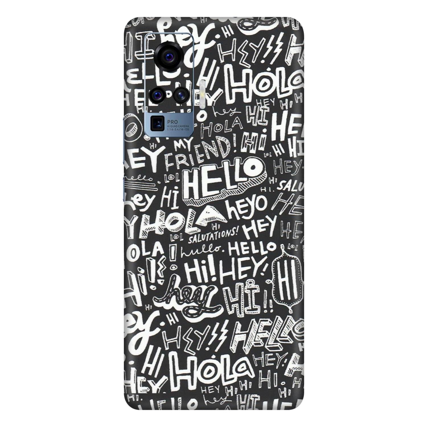 VIVO Z/V/X/T/U/S Series Phone Skins (All Models) - Hi Hello Doodles - Matte Finish (M-25) Vivo X50 Pro