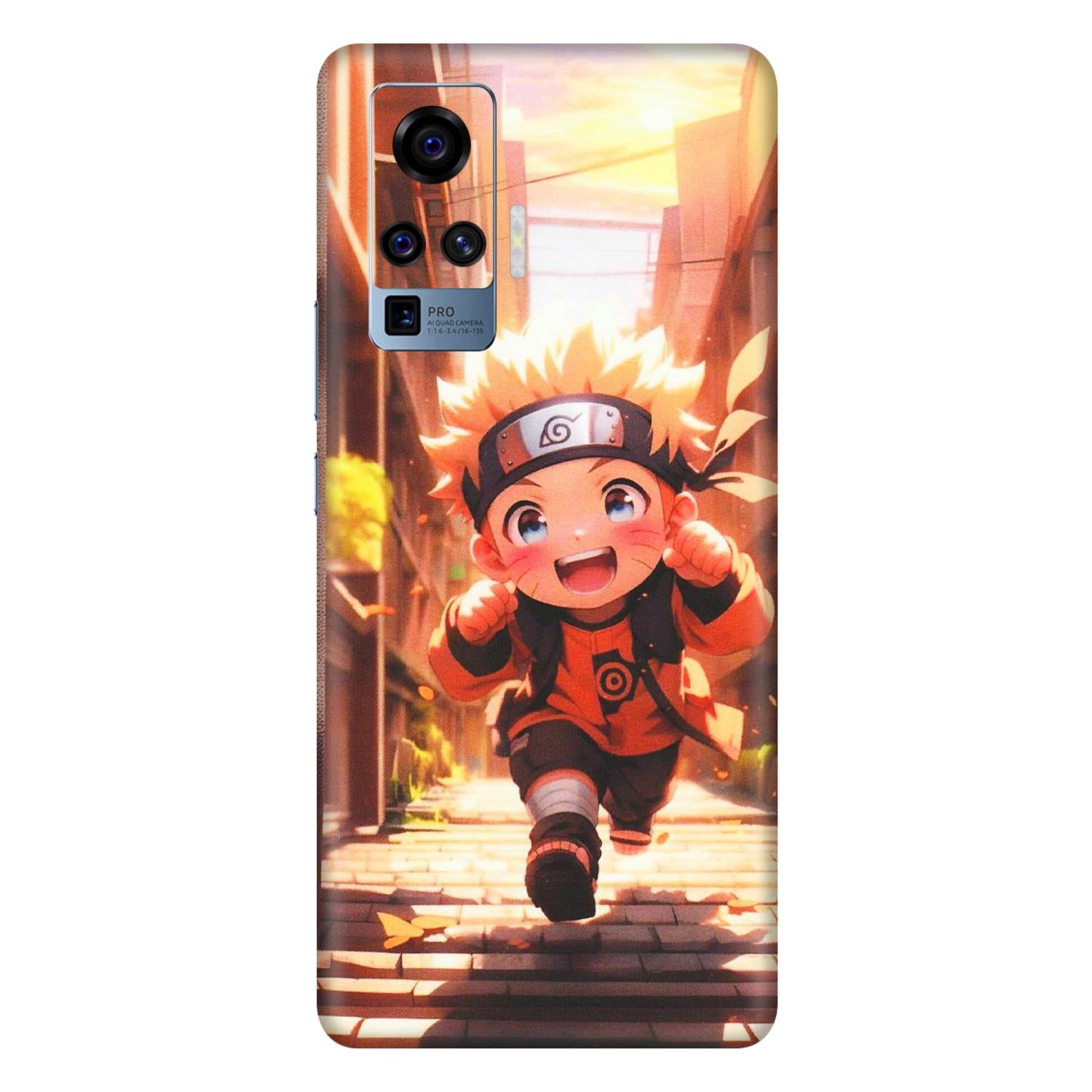 VIVO Z/V/X/T/U/S Series Phone Skins (All Models) - Naruto Cute Toon Running - Matte Finish (M-04) Vivo X50 Pro