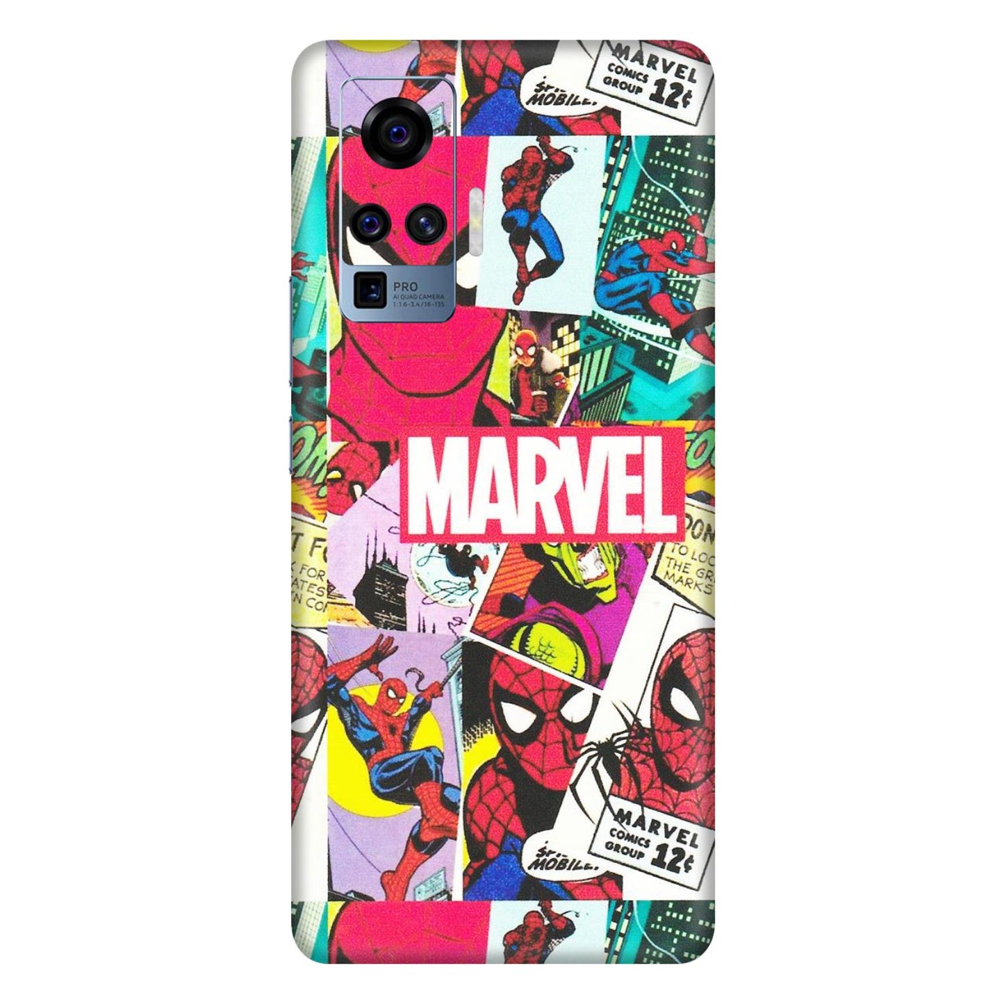 VIVO Z/V/X/T/U/S Series Phone Skins (All Models) - Marvel Comic Spiderman Grafitti - Matte Finish (M-72) Vivo X50 Pro
