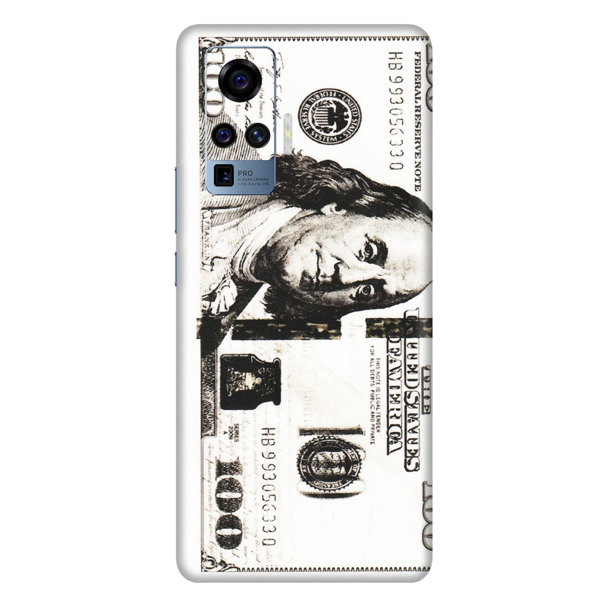 VIVO Z/V/X/T/U/S Series Phone Skins (All Models) - 100 Dollar Currency - Transparent Finish (T-01) Vivo X50 Pro